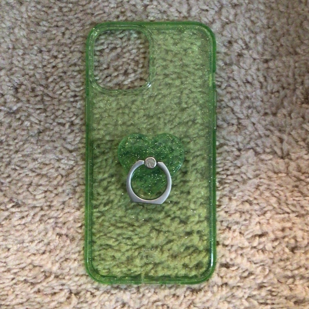 Green glitter velvet caviar iPhone 12 Pro Max case